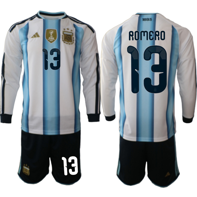 Men Argentina Long sleeve home 0122 style 2026 World Cup Soccer jersey->argentina jersey->Soccer Country Jersey